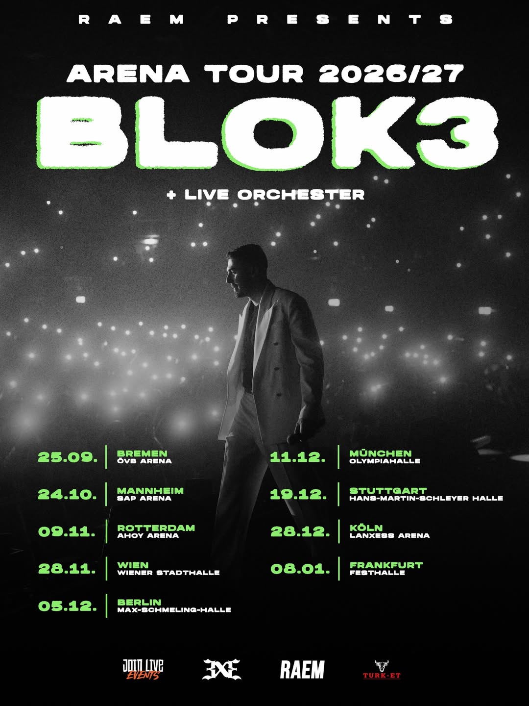 BLOK3 Arena Live Tour Poster 2026–2027